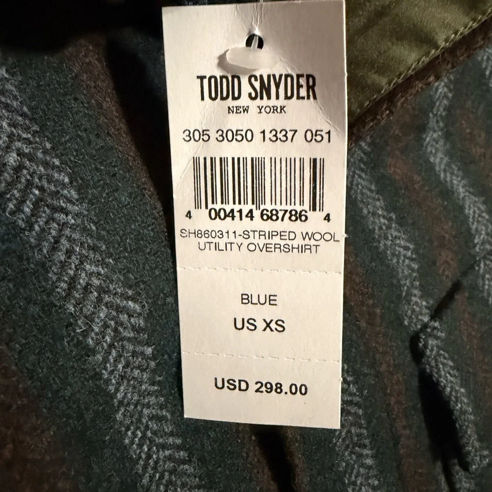 Todd Snyder Blue and Brown Striped Military Field Jacket - Picture 6 of 10